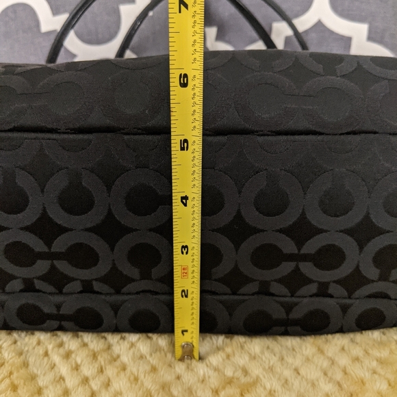 Coach Madison Op Art Black Sateen Small Phoebe Shoulder Bag - Picture 4 of 8